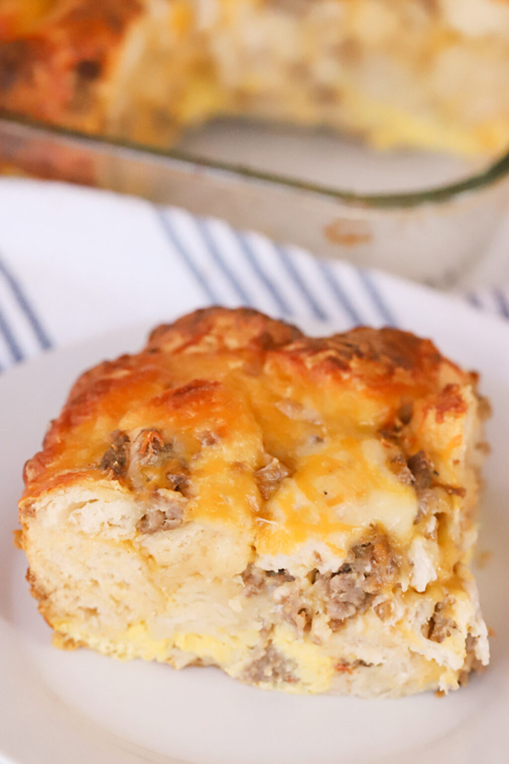 Sausage Egg Biscuit Casserole - The Carefree Kitchen