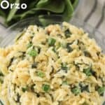 how to make lemon orzo with peas side dish recipe.