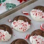 chocolate dipped peppermint cookie