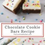 soft and chewy Chocolate Cookie bar recipe.