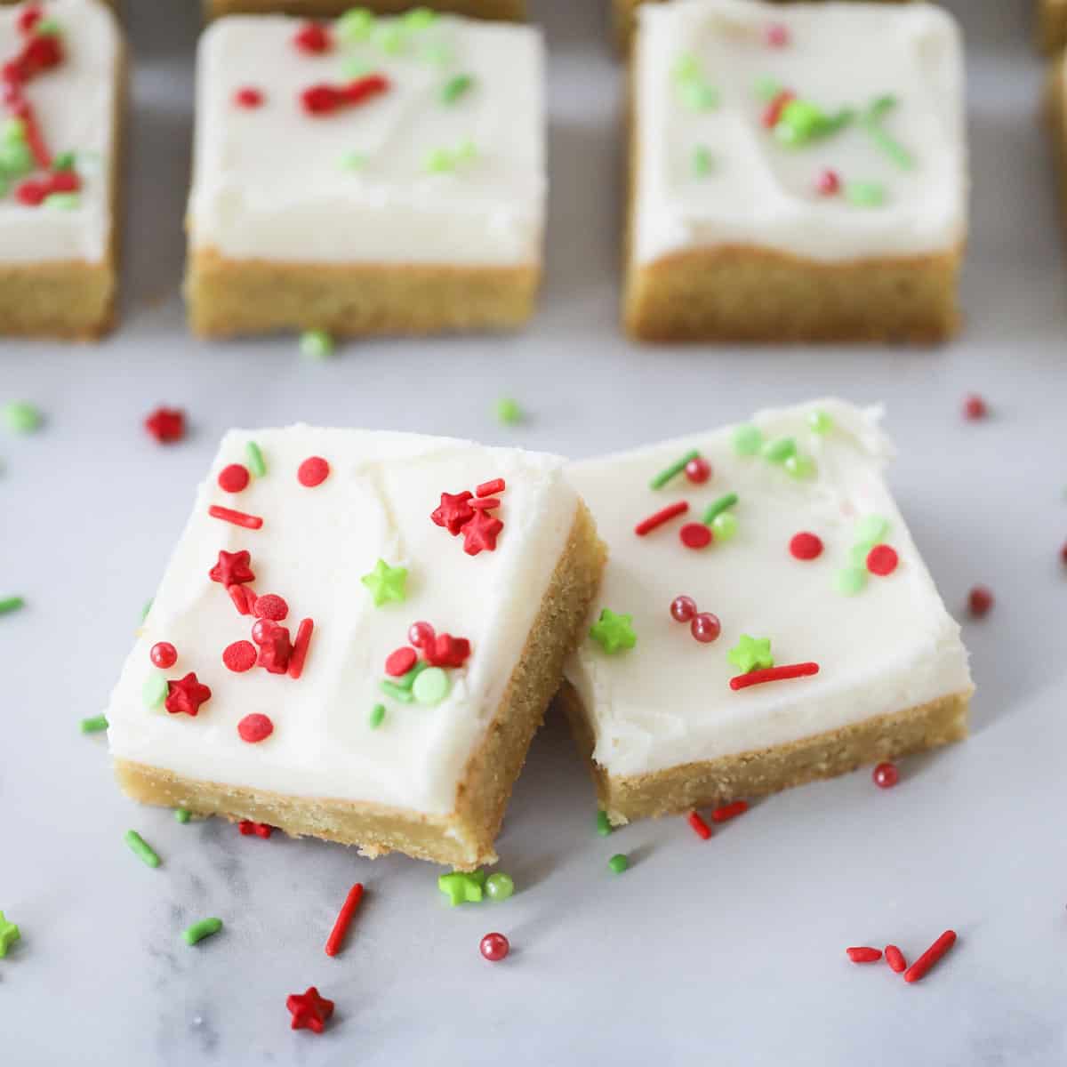 Christmas Sprinkle Sugar Cookie Bars - Butternut Bakery