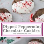 best Dipped Peppermint Chocolate Cookies, holiday cookie recipe