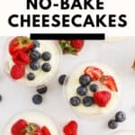 How to make the best Mini No-Bake Cheesecakes for any holiday or get-together; easy dessert