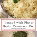 how to make easy rice side dish recipe, garlic parmesan rice recipe.