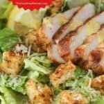 how to make homemade Caesar Salad dressing and chicken Caesar Salad recipe.