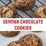 how to make german chocolate Cookies, chewy chocolate coconut cookie recipe.