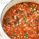 how to make Pasta Fagioli Soup recipe, easy ground beef soup recipe.