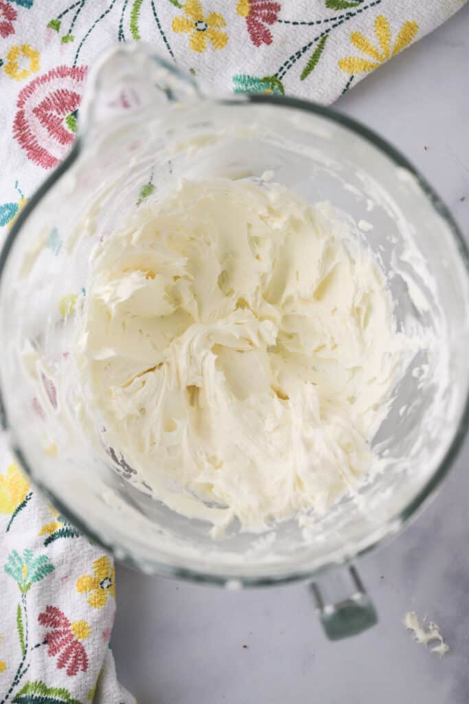 Whipped cream cheese for making cream cheese fruit dip.