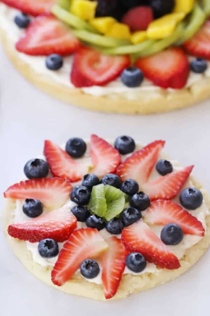 Easy Fruit Pizza with cream cheese and your favorite fruits. 