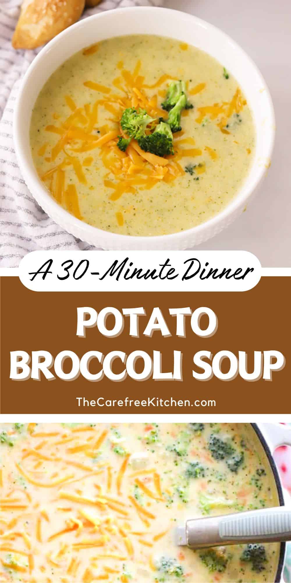 Potato Broccoli Cheese Soup - The Carefree Kitchen