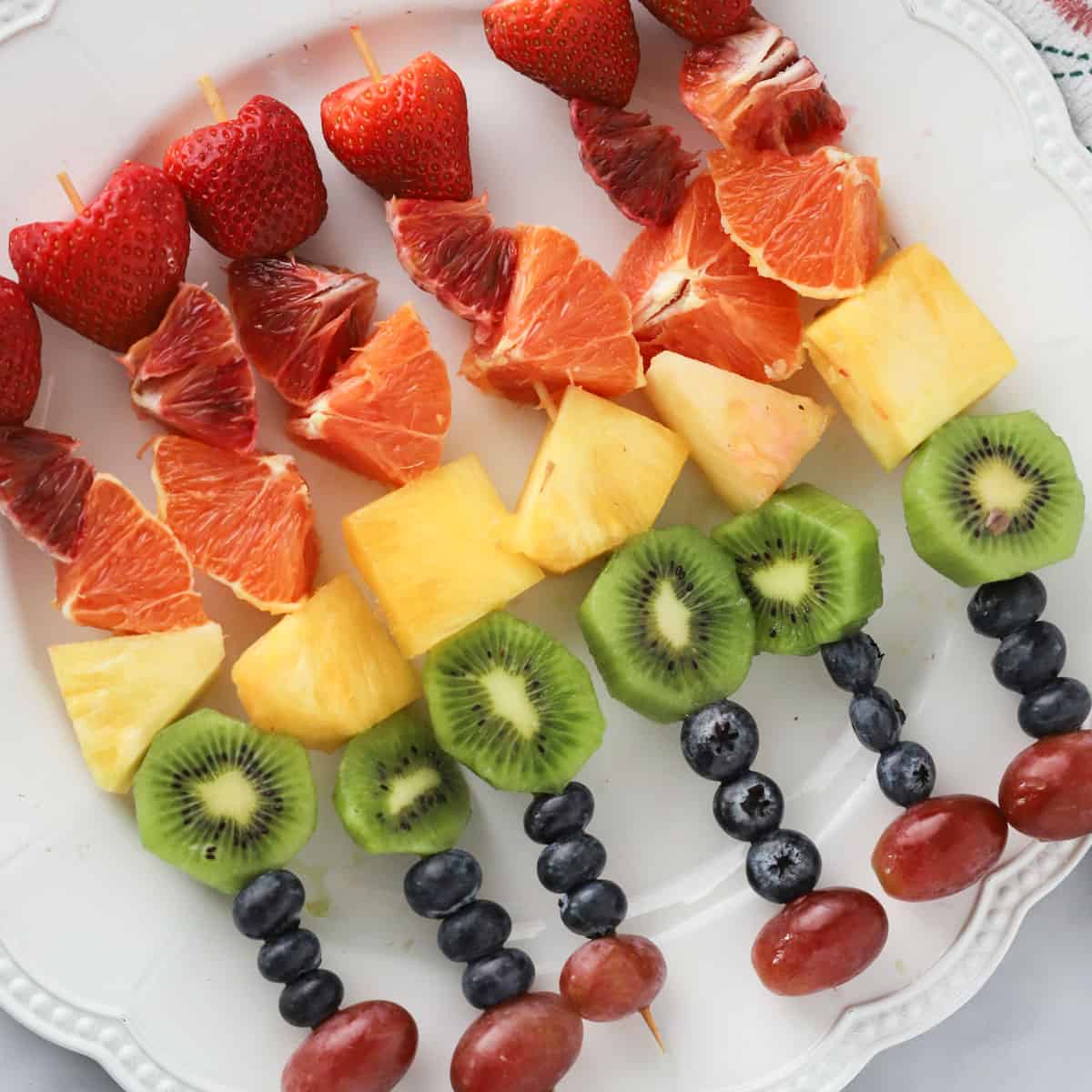 Rainbow Fruit Kabobs - The Carefree Kitchen