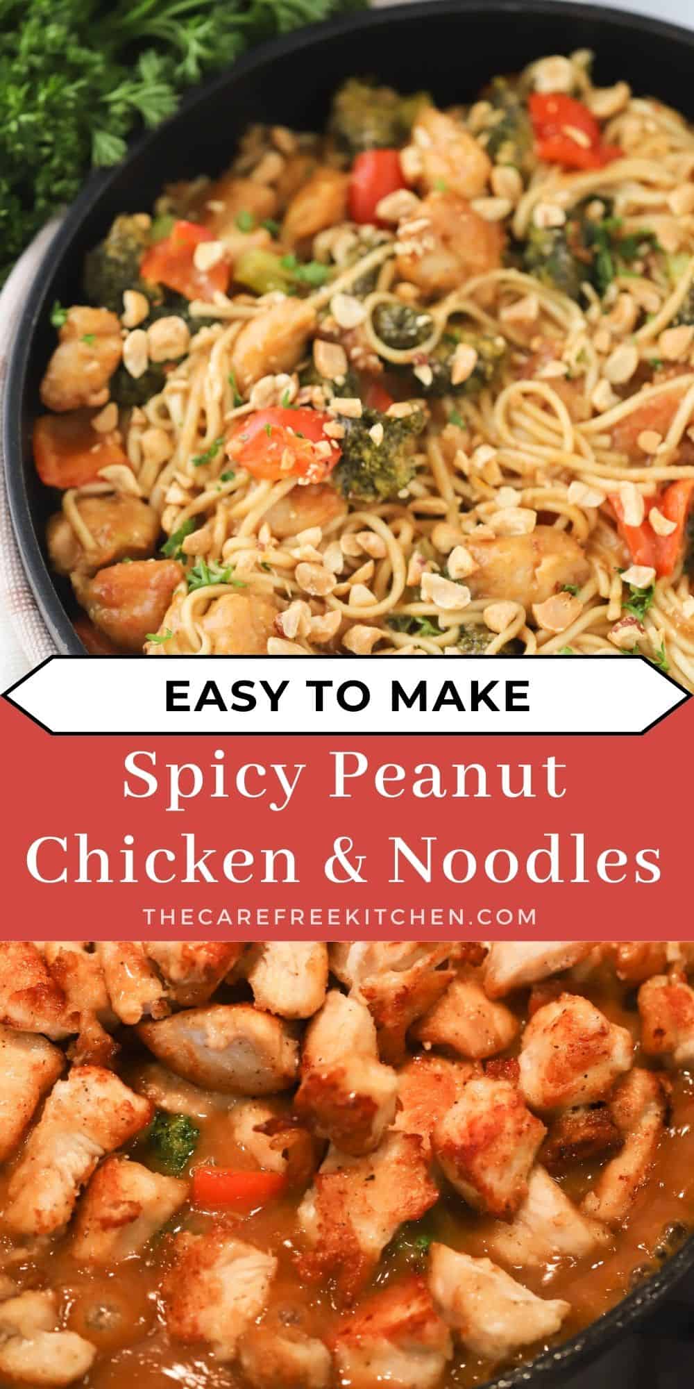 Spicy Thai Peanut Noodles with Chicken - The Carefree Kitchen