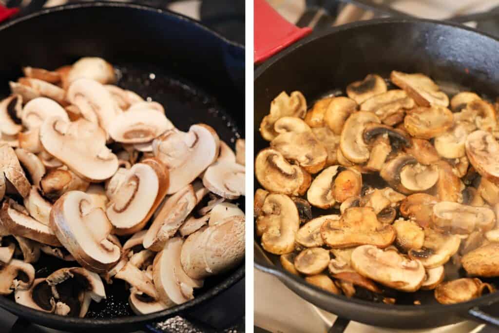 how to cook mushrooms in a cast iron skillet to make alice springs chicken recipe. 