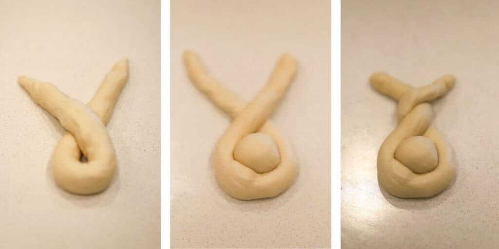 How to shape easter rolls into bunny shapes.