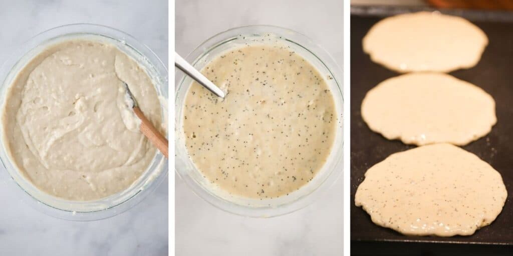 How to make light and fluffy lemon poppy seed pancakes.