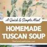 How to make a simple Homemade Tuscan soup; Olive Garden Zuppa Toscana copycat recipe