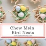 how to make white chocolate bird nest made with chow mein, easter dessert idea