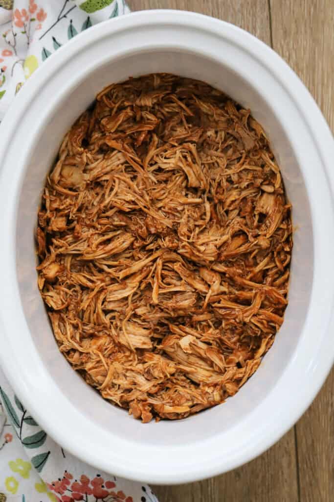 sweet pork cooked and shredded in a slow cooker, costa vida sweet pork, sweet pork cafe rio, recipe for cafe rio sweet pork.