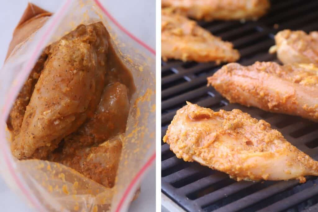 chipotle burritos recipe covered in marinade, ready to cook. chicken recipe for burrito recipe chipotle. how to make chipotle burrito recipe.