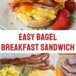 recipe for Bagel Breakfast Sandwich, easy breakfast recipe