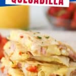 best breakfast quesadilla recipe for a quick protein packed breakfast idea.