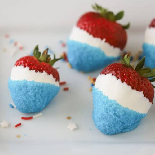 how to make red white and blue strawberries for 4th of july