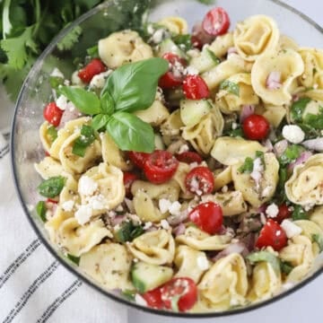How to make Tortellini Greek Pasta Salad recipe.