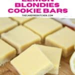 recipe for lemon blondies with lemon icing.