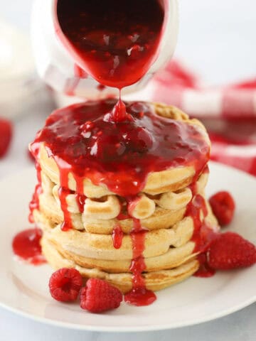 how to make fruity breakfast syrup, raspberry syrup recipe