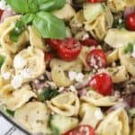 Tortellini Greek pasta salad, side summer salad, greek pasta salad