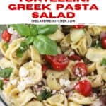 recipe for Tortellini Greek pasta salad with feta cheese