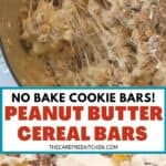 recipe for peanut butter cereal bars, easy no bake cereal bars