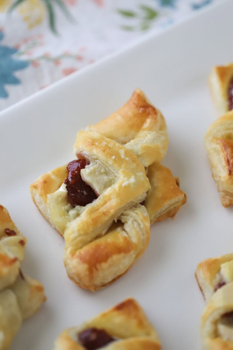 Brie and Fig Puff Pastry Bites - The Carefree Kitchen