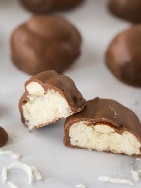 how to make almond joy candy recipe, homemade coconut candy recipe.