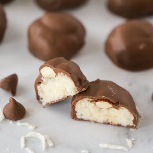 how to make almond joy candy recipe, homemade coconut candy recipe.
