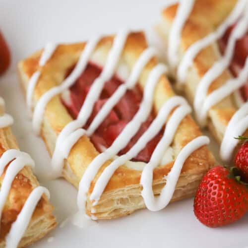 How to make a Strawberry Cream Cheese Danish with puff pastry recipe