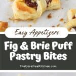 easy appetizer, Fig and Brie Puff Pastry Bites