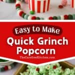 how to make Grinch Popcorn, easy christmas treat