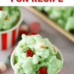 easy Grinch Popcorn recipe, quick marshmallow popcorn recipe