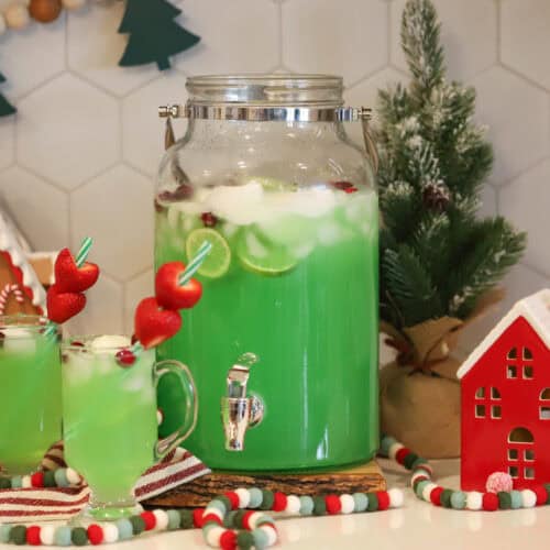 how to make grinch punch, green christmas punch idea