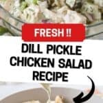 Dill Pickle Chicken Salad recipe, fresh chicken salad with pickles