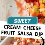 layered cream cheese fruit dip with fruit salsa