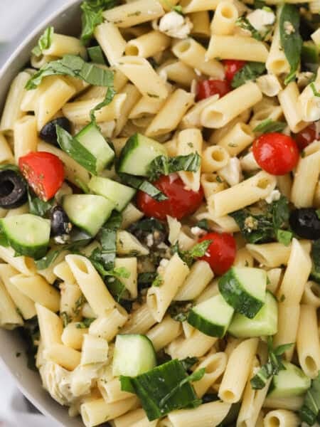 how to make Greek Pasta Salad recipe with feta cheese