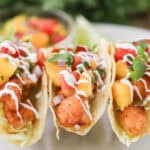 how to make salmon bites tacos with peach salsa