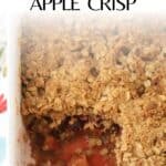 pinterest pin for cranberry apple crisp with oat topping