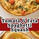 how to make oven roasted spaghetti squash with tomato and feta