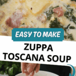 how to make homemade Zuppa Toscana Soup recipe. soup in a white bowl