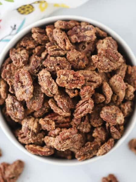 how to make Cinnamon Sugar Pecans recipe, homemade sugared nuts