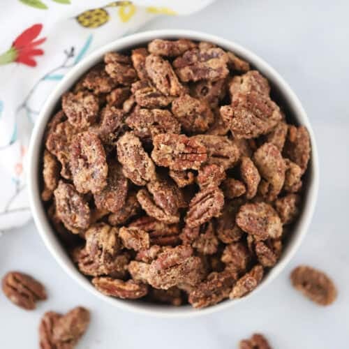 how to make Cinnamon Sugar Pecans recipe, homemade sugared nuts
