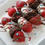 how to make a strawberry brownie kabob